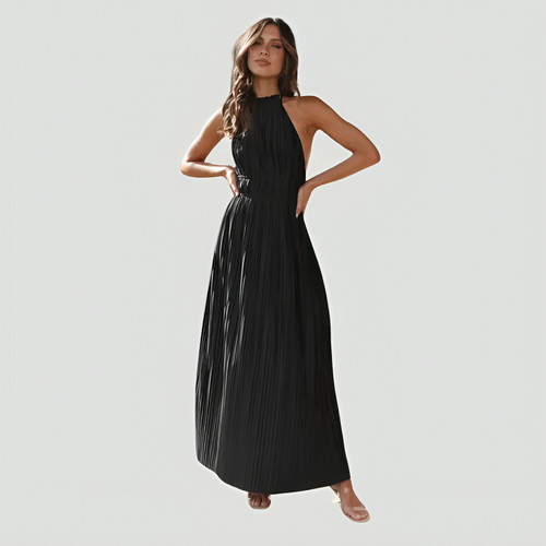 Off-Shoulder Backless Halter Dress